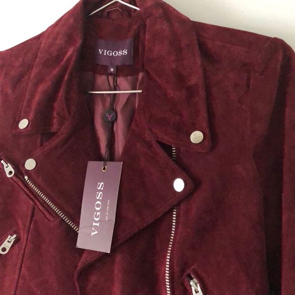 Vigoss • Genuine Leather Suede Moto Jacket - Picture 4 of 5